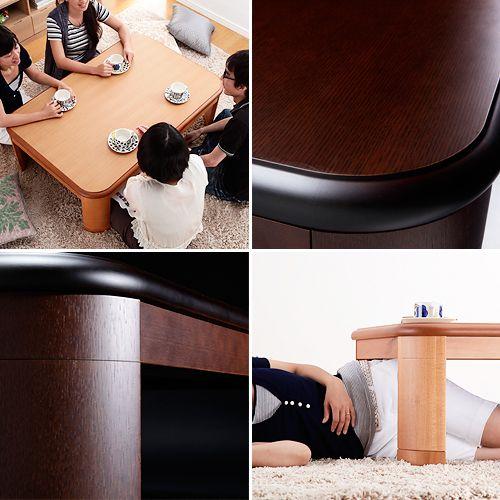 こたつ テーブル 長方形 日本製 楢ラウンド折れ脚こたつ リラ 120×80cm