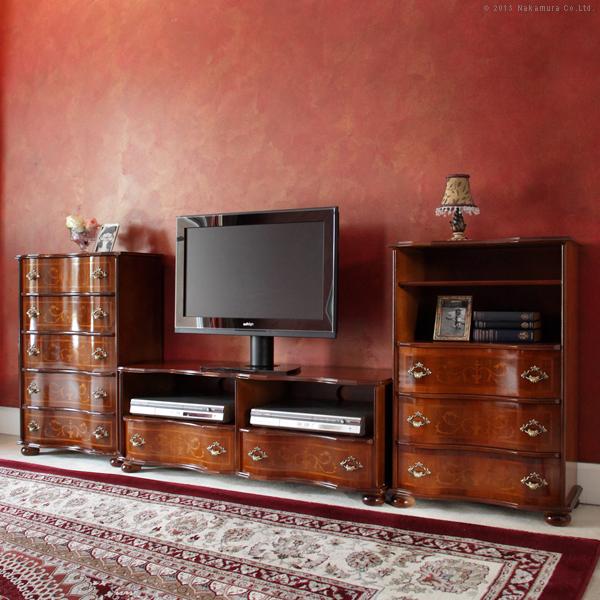 イタリア 家具 ヴェローナクラシック 丸脚5段チェスト W58cm  丸脚 輸入家具 アンティーク風 イタリア製 おしゃれ 高級感 木製 天然木 リモート 在宅 |  | 01