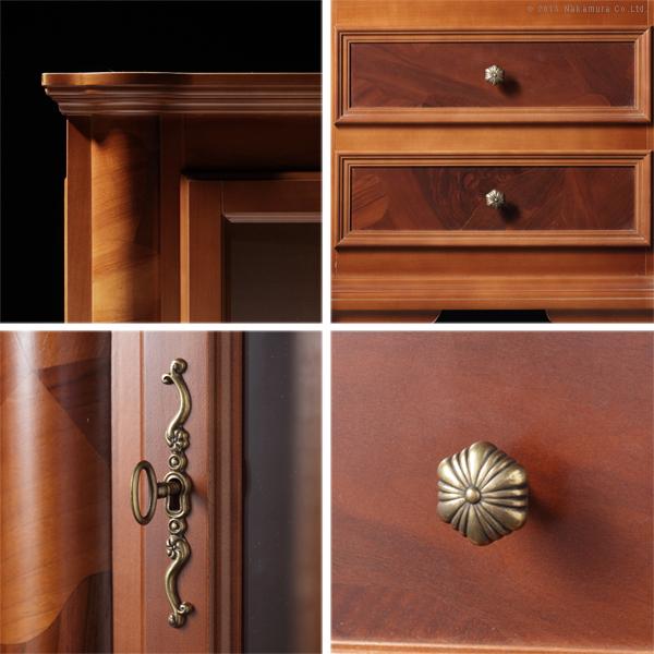 イタリア 家具 ヴェローナクラシック ガラスキャビネット W75  輸入家具 アンティーク風 イタリア製 おしゃれ 高級感 木製 天然木 リモート 在宅 |  | 02