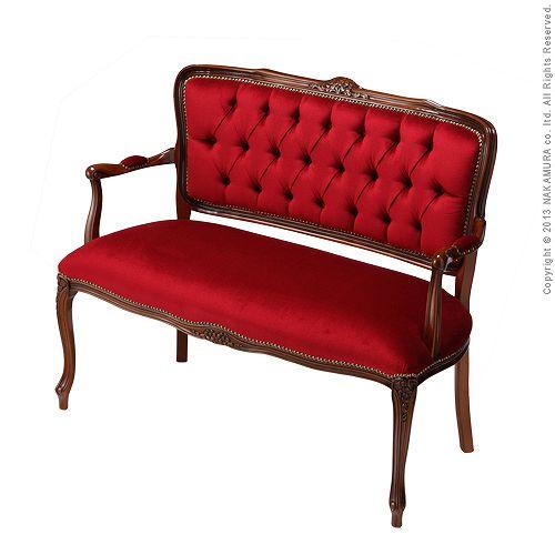 イタリア 家具 ヴェローナクラシック アームチェア-モケットレッド（2