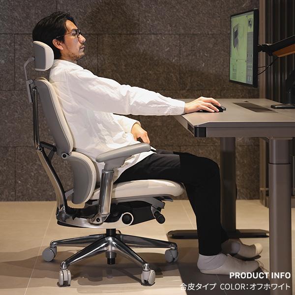 チェア オフィスチェア BlueValley KOQUE ワークチェア 合皮タイプ 腰サポート リクライニング アームレスト ヘッドレスト 可動肘 長時間快適 ランバーサポート | EQUALS | 04