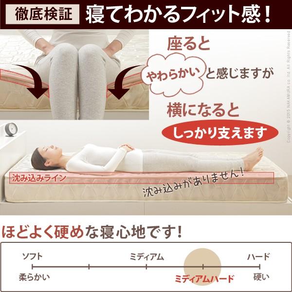 スプリングマットレス セミダブル 引き出し付き 組立簡単 引出し付きすのこベッド SD(セミダブル)ボンネルコイル