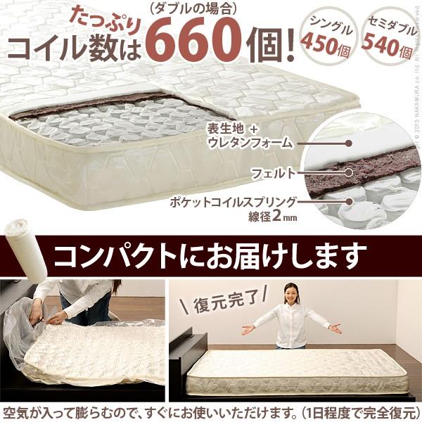 マットレス ポケットコイル スプリング セミダブル : KURASHI NO