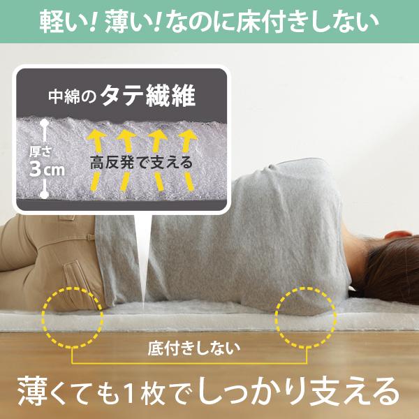 敷き布団 セミダブル 除湿 吸湿する1枚で寝られるオールインワン敷布団 カラリフトン 敷布団 洗える 三つ折り 除湿シート 魔法の敷きふとん | ブランド登録なし | 11