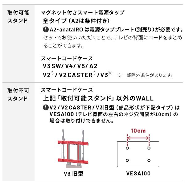 WALL テレビスタンド オプション Vシリーズ/A2対応 スマート設置オプションセット 電源タップ+コードケース コンセント 部品 パーツ ウォール EQUALS イコールズ | EQUALS | 17