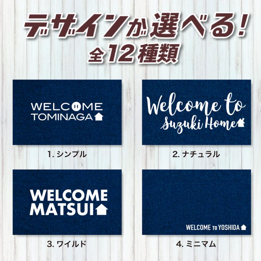 名入れ 玄関マット ネイビー お探しですか？ 12種類のデザイン・サイズ