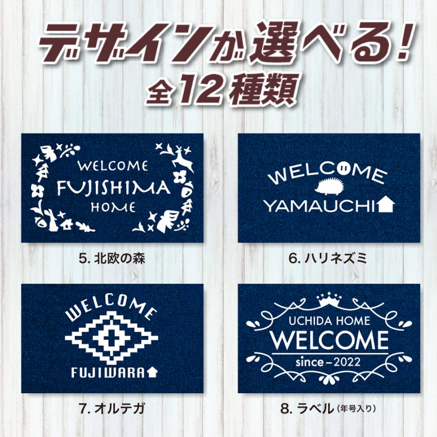 名入れ 玄関マット ネイビー お探しですか？ 12種類のデザイン・サイズ