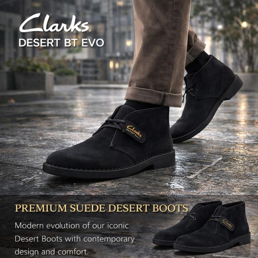 Clarks（クラークス） メンズ ブーツ デザートブーツ エヴォ ブラック 