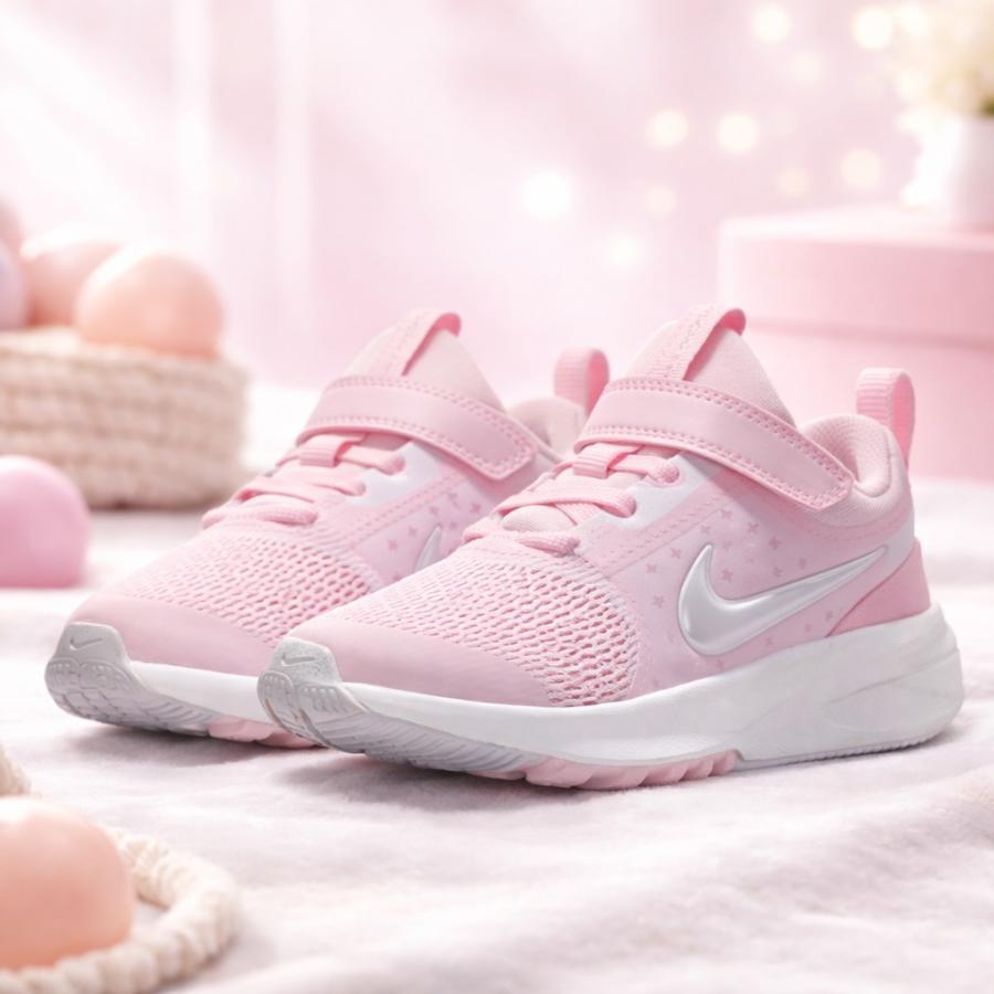NIKE キッズ メッシュ スニーカー ホワイト ピンク NIKE（ナイキ） キッズ スニーカー シューズ 靴 子供 スター ランナー