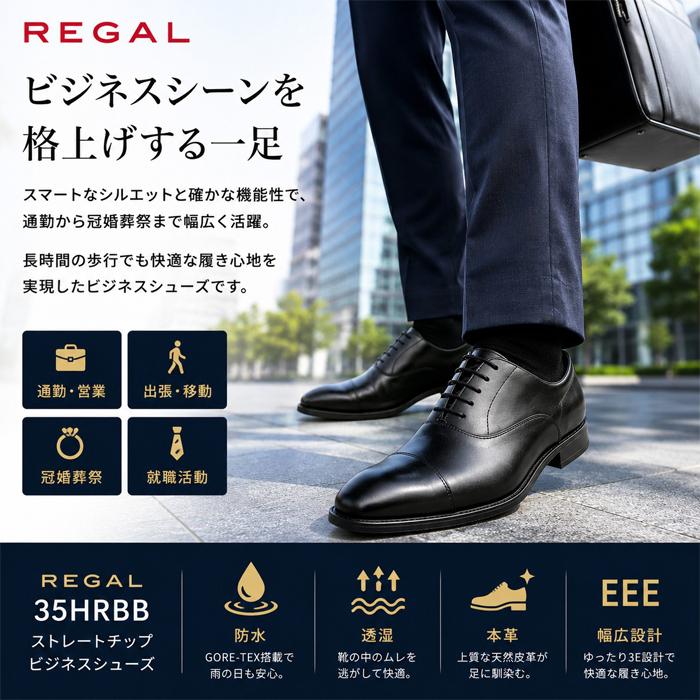 REGAL（リーガル） 35HRBB メンズ ビジネスシューズ ゴアテックス 防水