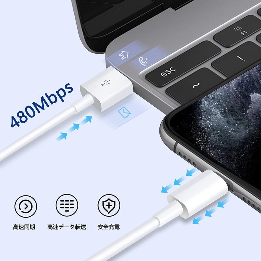 【長さ選べる2本セット！iPhone 充電ケーブル】iphone充電コード iPad 充電ケーブル データ転送 USB ケーブル 充電 アイフォン ケーブル iPhone 14  13  12 Pro |  | 03