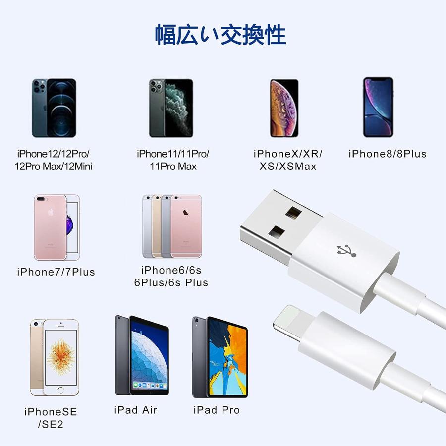 【長さ選べる2本セット！iPhone 充電ケーブル】iphone充電コード iPad 充電ケーブル データ転送 USB ケーブル 充電 アイフォン ケーブル iPhone 14  13  12 Pro |  | 04