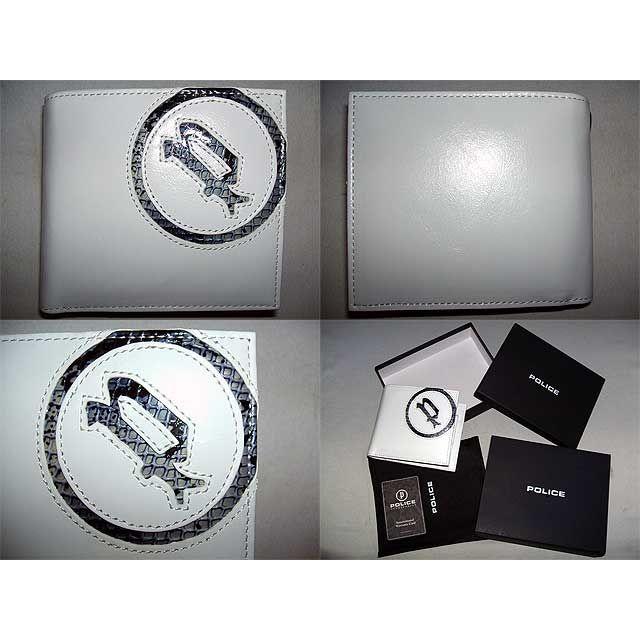 POLICE（ポリス） スムース牛革＆パイソン型押し 二つ折り財布 0512-03