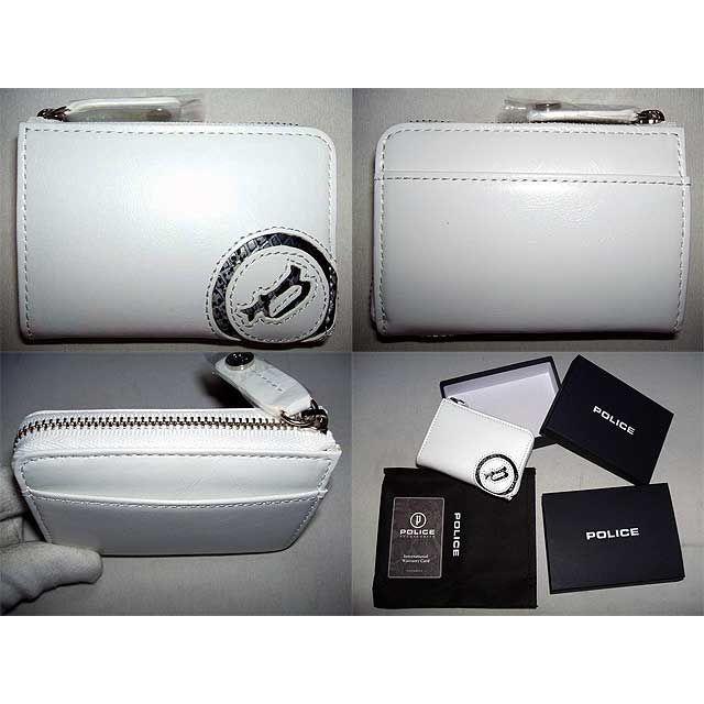 POLICE（ポリス） スムース牛革＆パイソン型押し ラウンドファスナー式