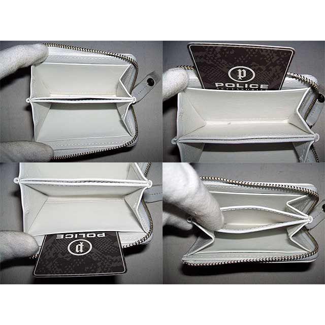 POLICE（ポリス） スムース牛革＆パイソン型押し ラウンドファスナー式