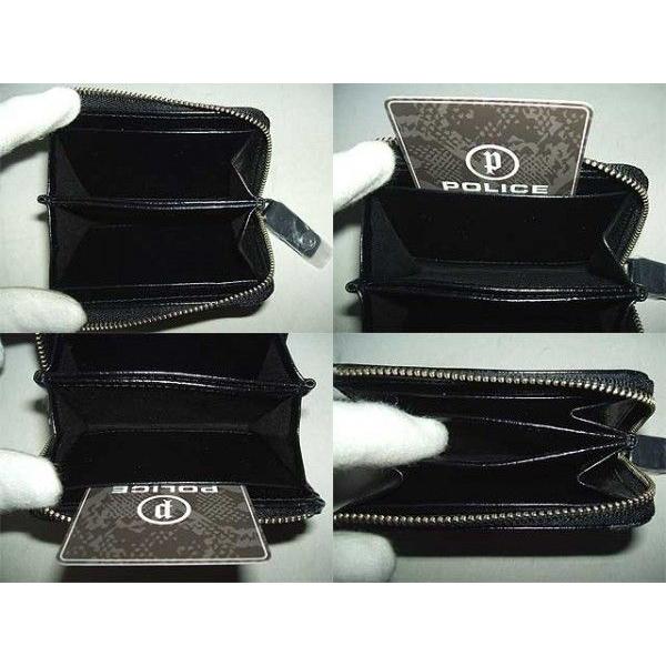 POLICE（ポリス） スムース牛革＆パイソン型押し ラウンドファスナー式