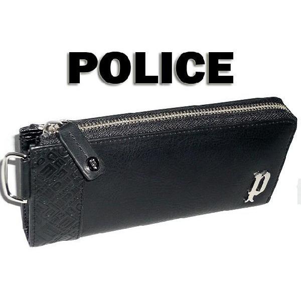 POLICE（ポリス） メンズ イタリアンヌメシリーズ ラウンドファスナー