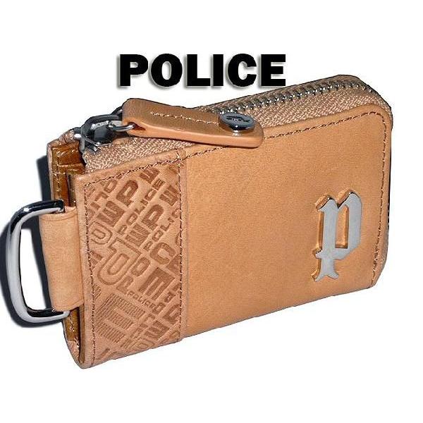POLICE ポリス イタリアンヌメシリーズ ウンドファスナー式小銭入れ ケース) POLICE（ポリス） メンズ イタリアンヌメシリーズ ラウンドファスナー