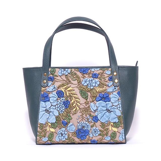 decobranche デコブランシェ 京香 革 ハンドバッグ ブルー 花 デコブランシェ decobranche KYOUKA 京香 ハンドバッグ トートバッグ D