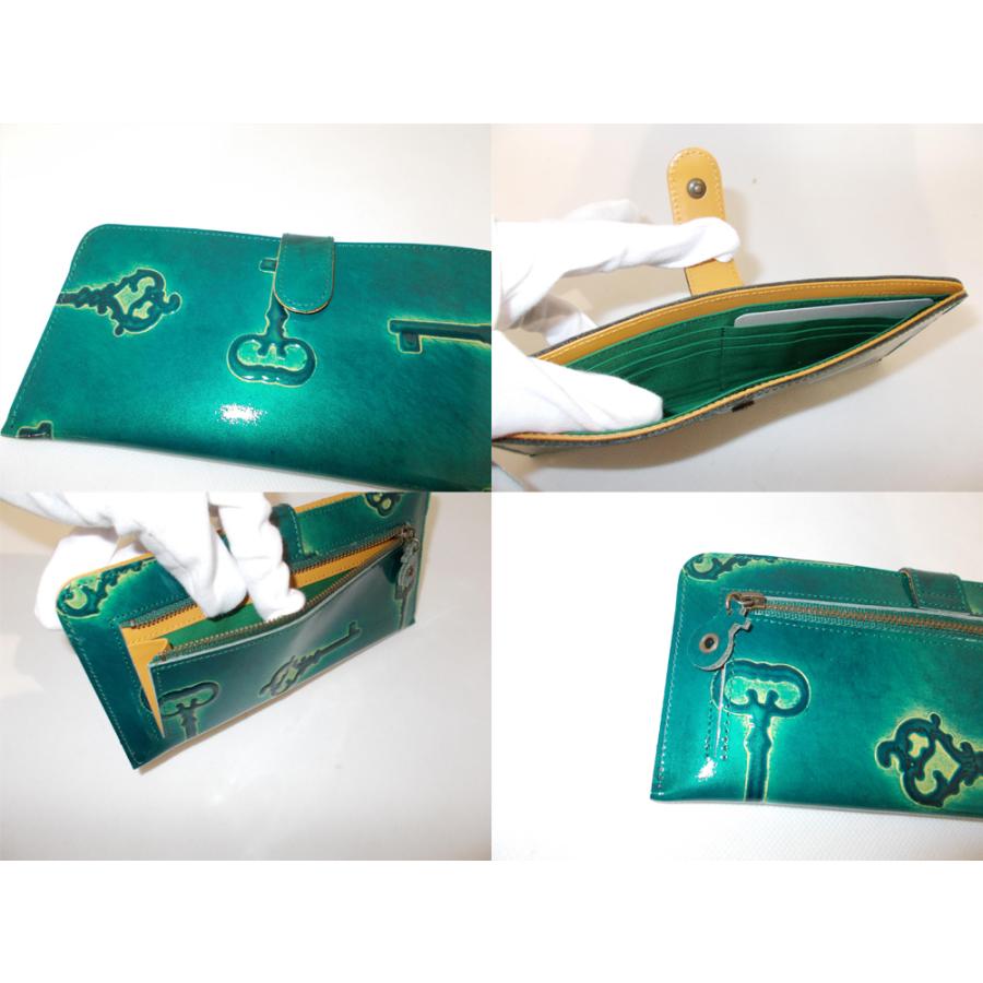 VIADOAN（ヴィアドアン） Retro レトロ 牛革 光沢仕上げ 型押し 長財布