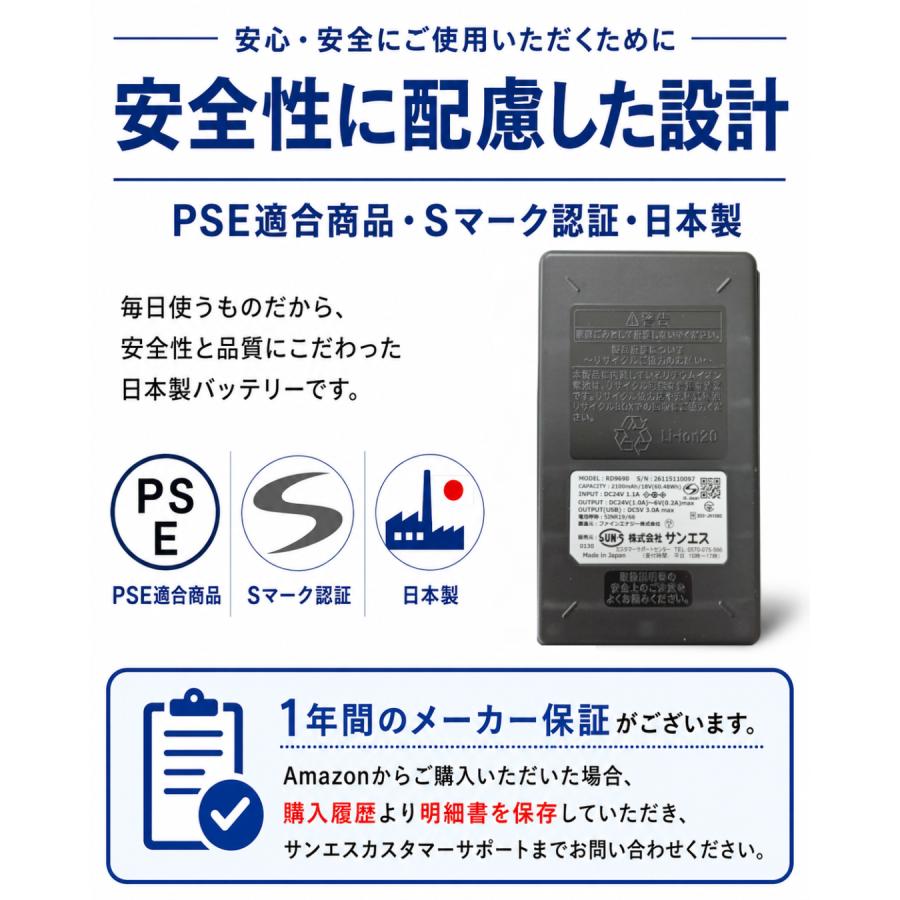 空調風神服 サンエス 24V バッテリー ファン Bluetooth対応 日本製