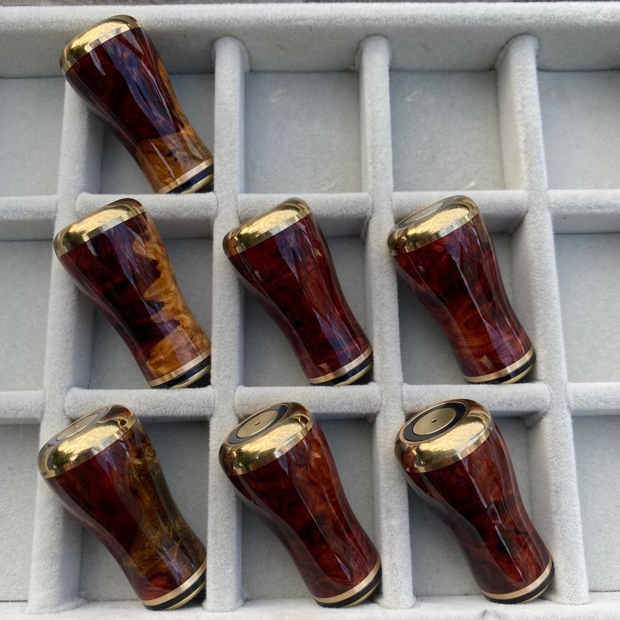 FHF ハンドルノブ 花梨 丸型 A〜Sランク 上杢花梨紅白瘤使用 釣り