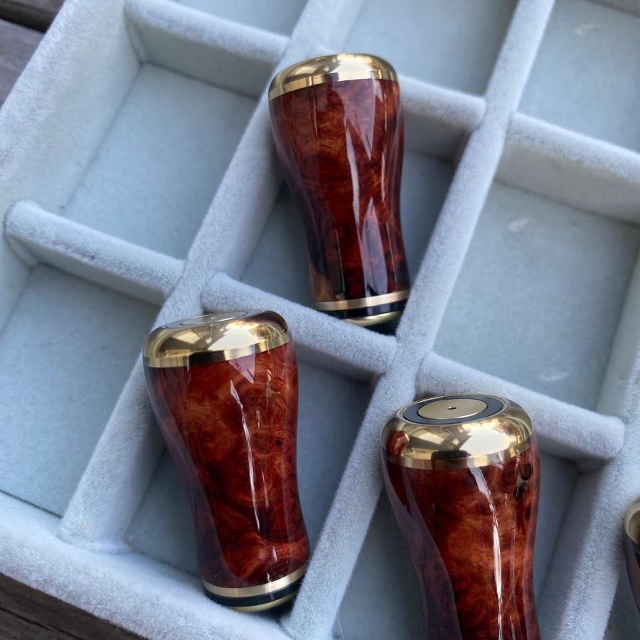 FHF ハンドルノブ 花梨 丸型 A〜Sランク 上杢花梨紅白瘤使用 釣り