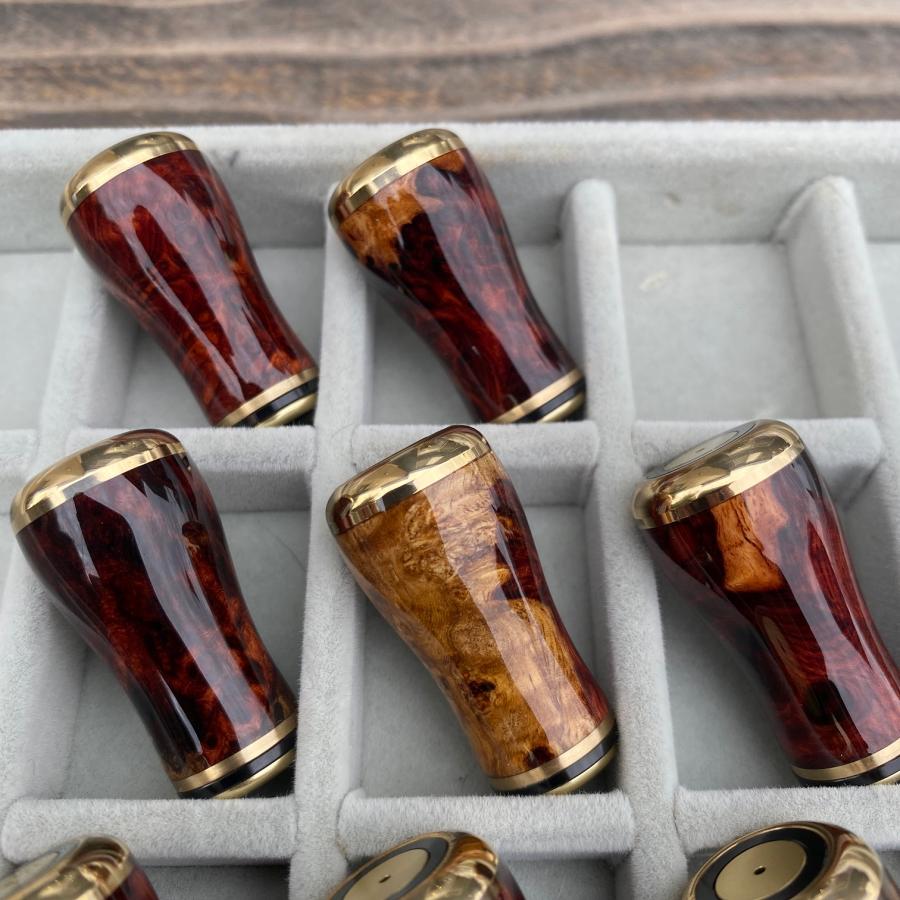 FHF ハンドルノブ 花梨 丸形 SSランク以上 上杢花梨紅白瘤 単色瘤混合