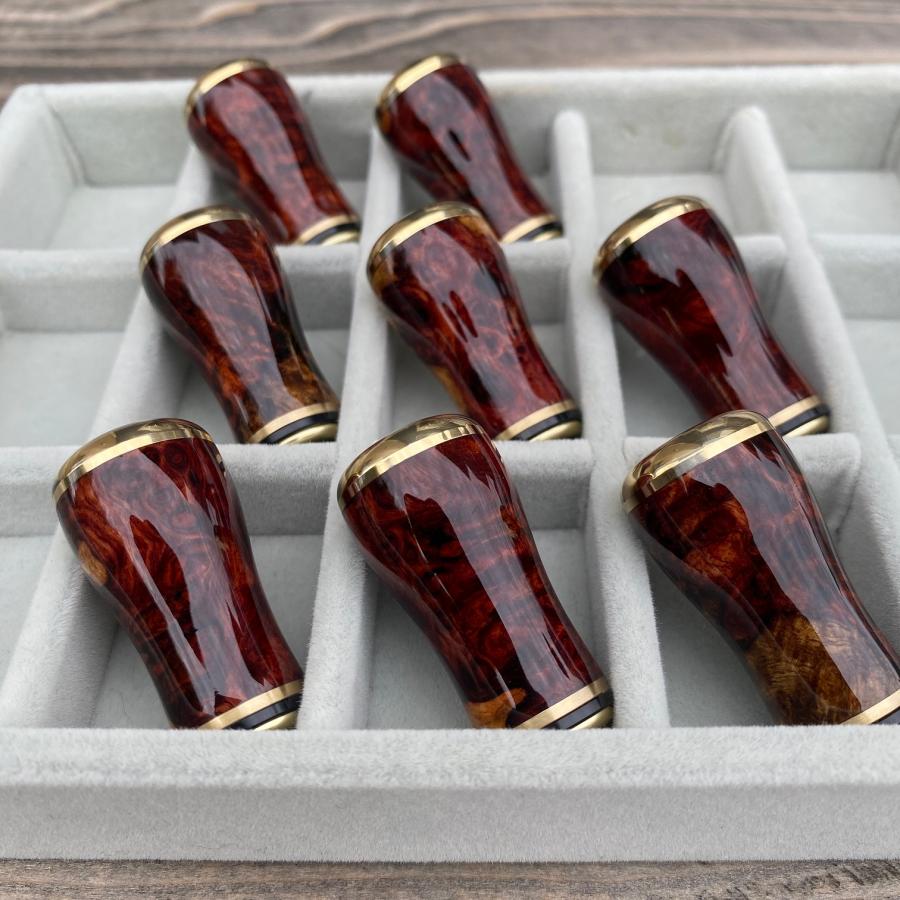 FHF ハンドルノブ 花梨 丸形 SSランク以上 上杢花梨紅白瘤 単色瘤混合