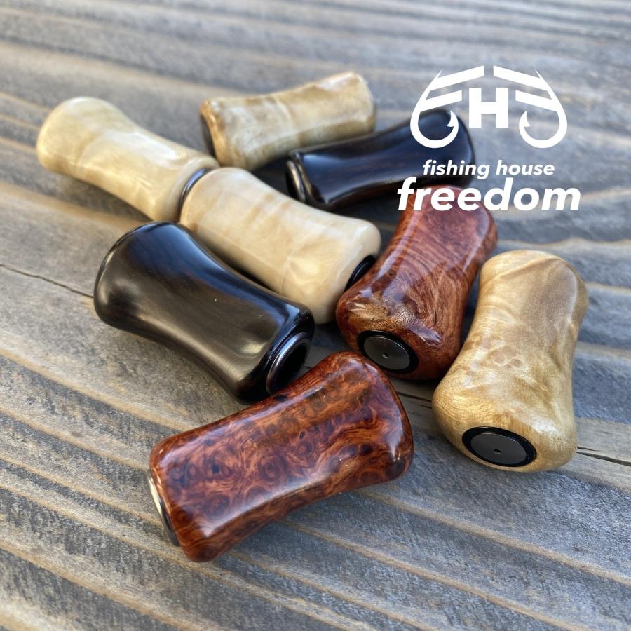 FHF リール ハンドルノブ 黒檀 パドル2形 シマノa ダイワs ハンドノブ