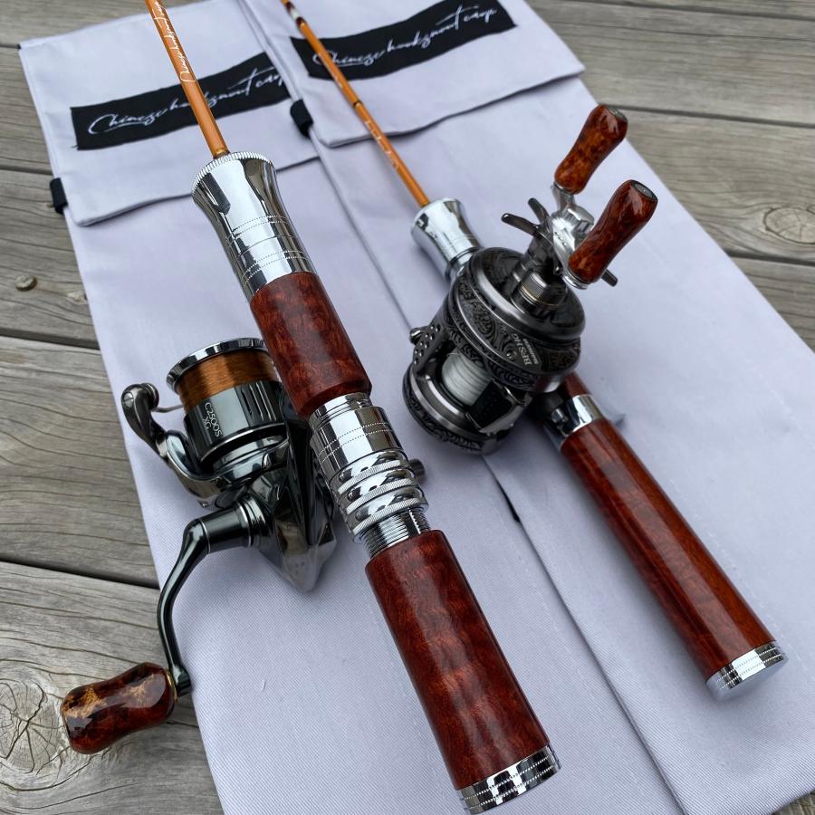 ベイト用 ウッドグリップ グラスロッド RKB308-B ローズウッド使用