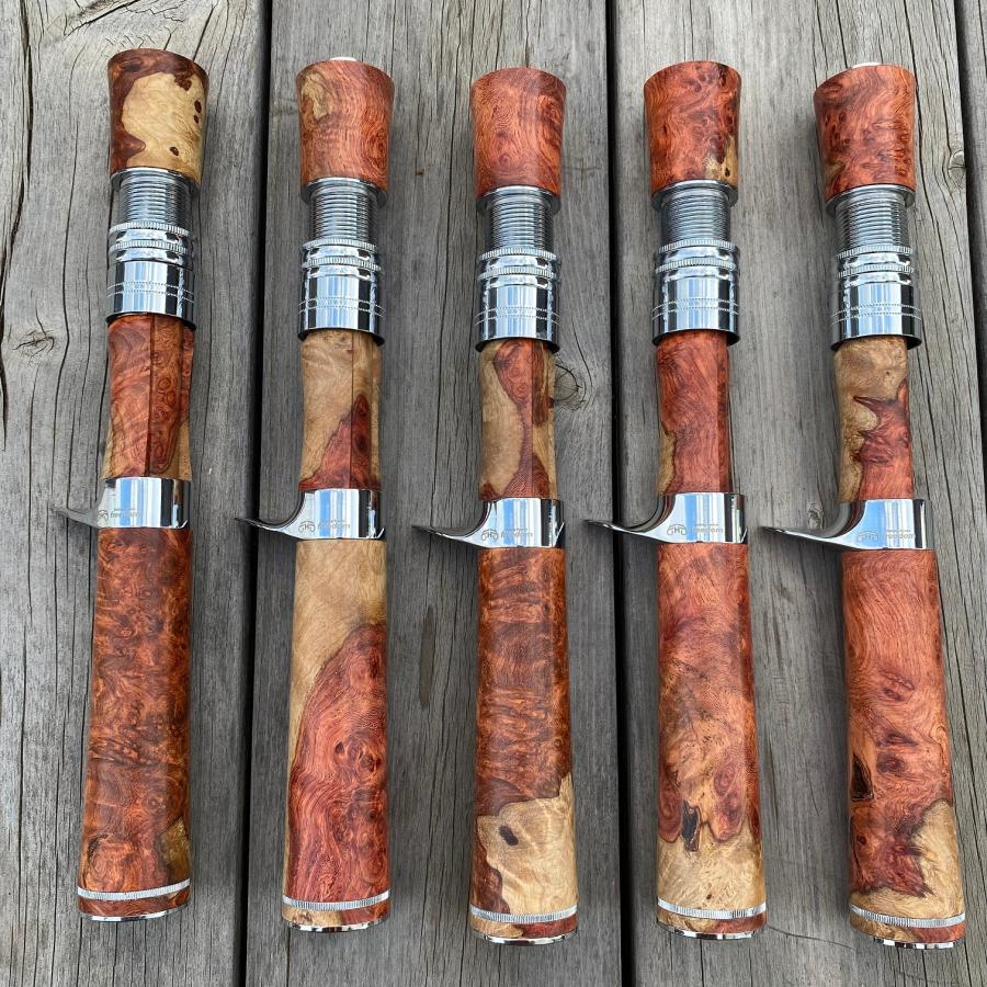 予約ページ FHF ロッド グリップ ベイト用 花梨 ハンドル 上杢花梨紅白