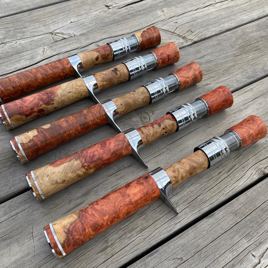 予約ページ FHF ロッド グリップ ベイト用 花梨 ハンドル 上杢花梨紅白