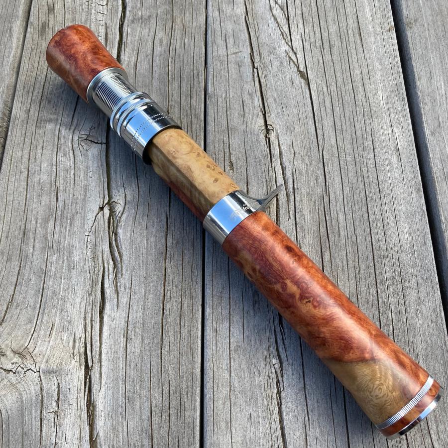 予約ページ FHF ロッド グリップ ベイト用 花梨 ハンドル 上杢花梨紅白