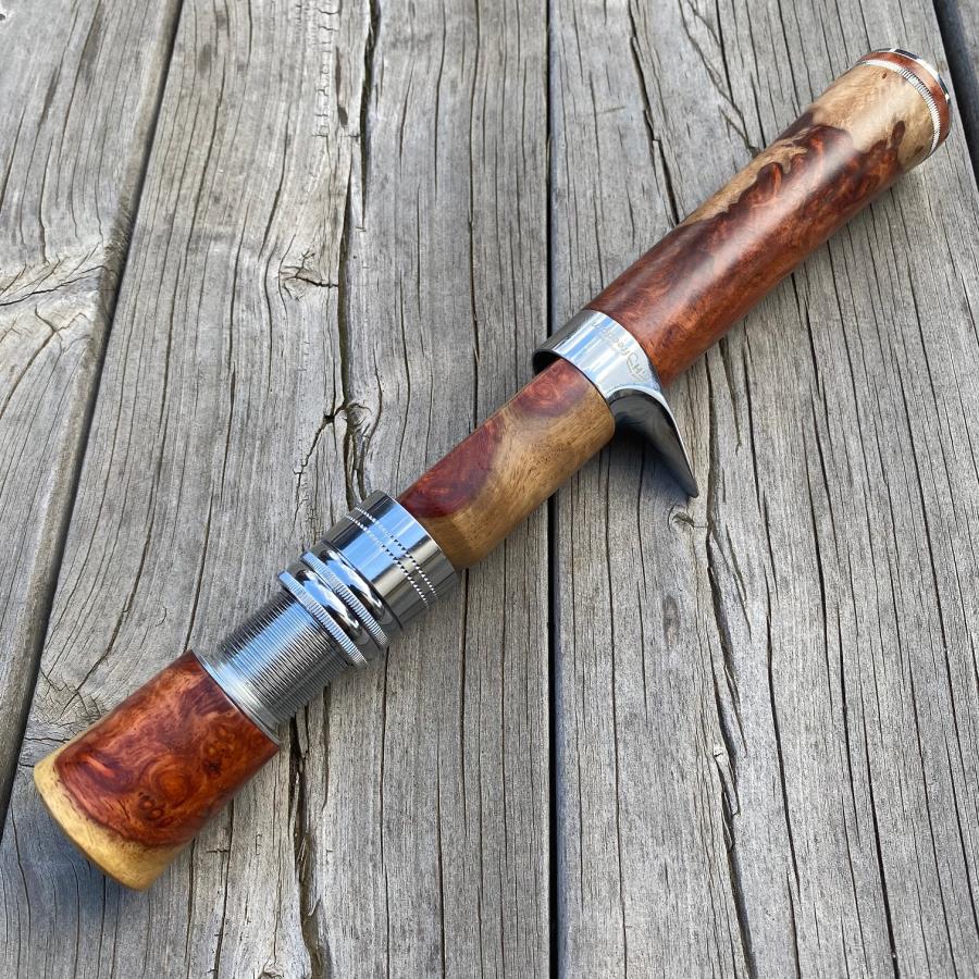 予約ページ FHF ロッド グリップ ベイト用 花梨 ハンドル 上杢花梨紅白