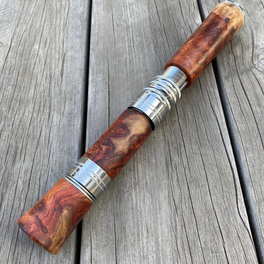 予約ページ FHF ロッドグリップ スピニング用 上杢花梨紅白瘤 ウッド