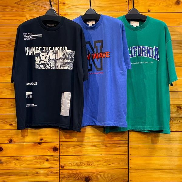 半袖tシャツ メンズ ビッグシルエット リフレクト プリントtシャツ ロゴtシャツ カレッジtシャツ 刺繍 ワッペン付き 丸首 ブラック ブルー | TIMELY WARNING | 03