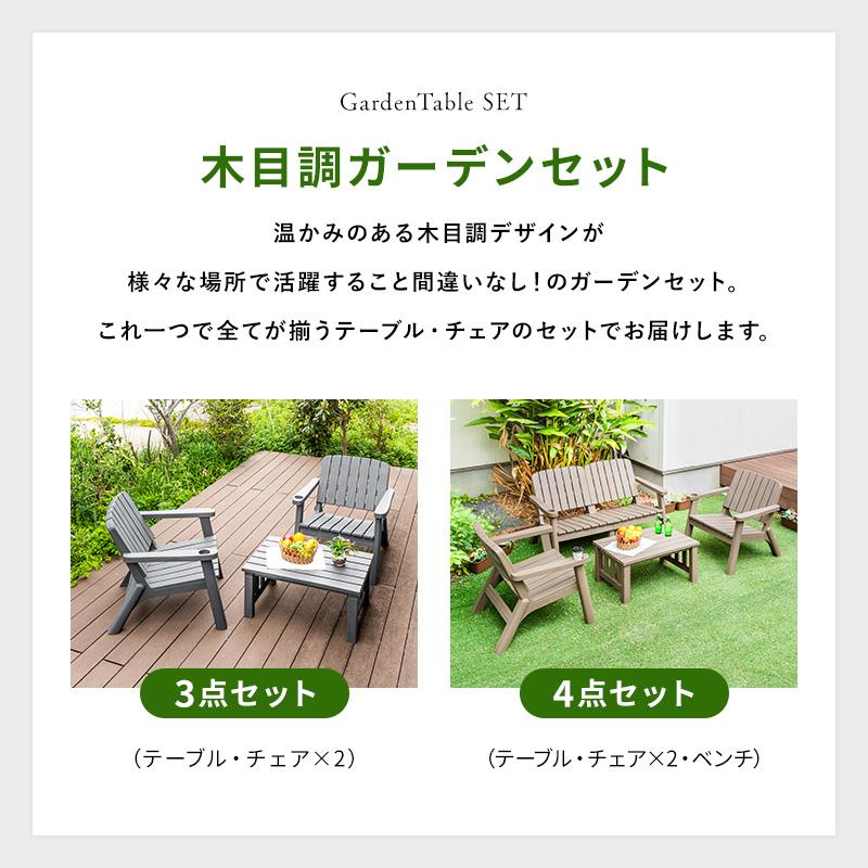 MINT ガーデンセット ガーデンファニチャー 4点セット チェア ベンチ