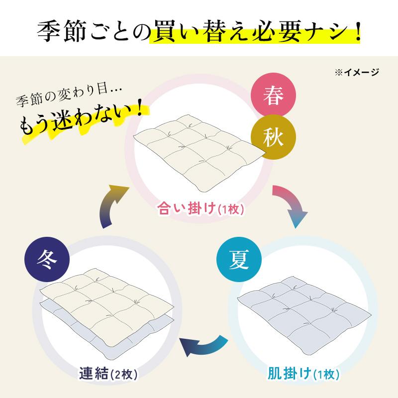 掛け布団 人工羽毛 2枚合わせ 合い掛け 肌掛け 布団 洗える ふとん寝具