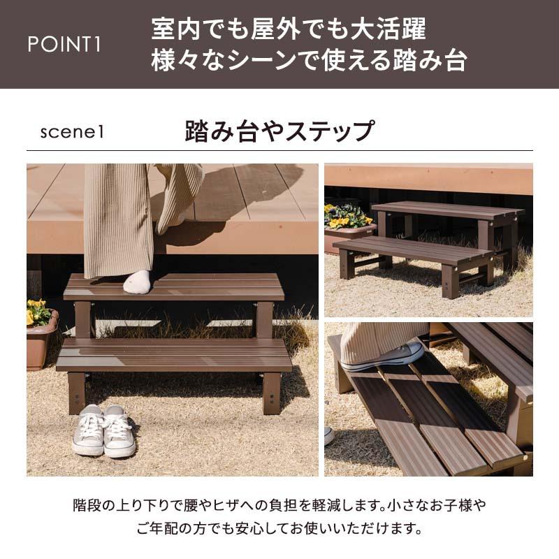 MINT アルミ2段ステップ 幅74 縁台 ベンチ アルミベンチ 長椅子 椅子 2