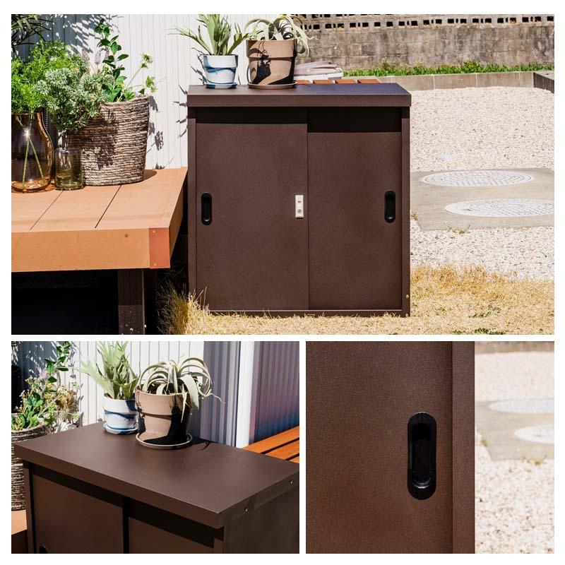 スチールストレージ 小型物置 幅80 物置 屋外 おしゃれ 物置き 掃除道具 アウトドア ペットグッズ ゴミ入れ 園芸用品 ガーデン用品 道具箱 収納庫 | MINT（家具、インテリア） | 04