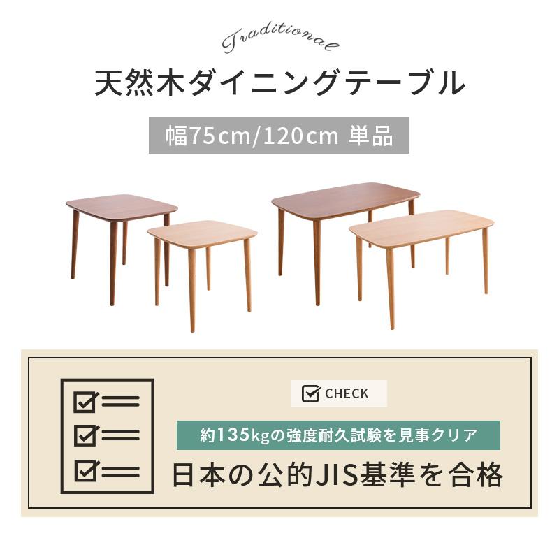 MINT ダイニングテーブル 幅75cm 単品 食卓用 2人用 木製テーブル
