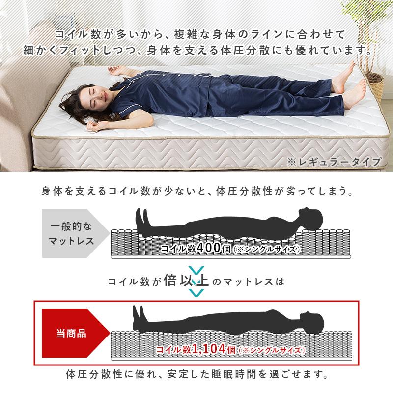 ポケットコイルマットレス シングル 両面仕様 クールマックス 遠赤外線