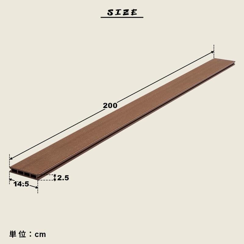 床板 デッキ用 12枚セット 床材 樹脂製 表面板材 200×14.5cm 人工木デッキ ウッドデッキ DIY 人工木 おしゃれ キット ガーデンデッキ 庭 組み立て｜fi-mint｜07