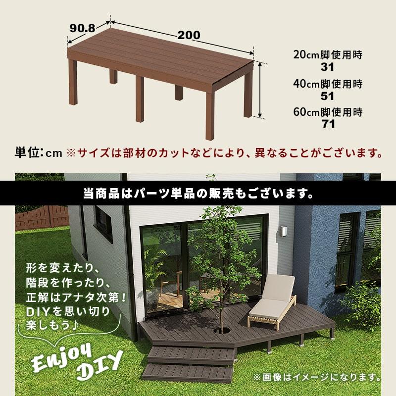 MINT デッキ 人工木 200×90.8cm 人工木デッキ 簡易タイプ DIY キット
