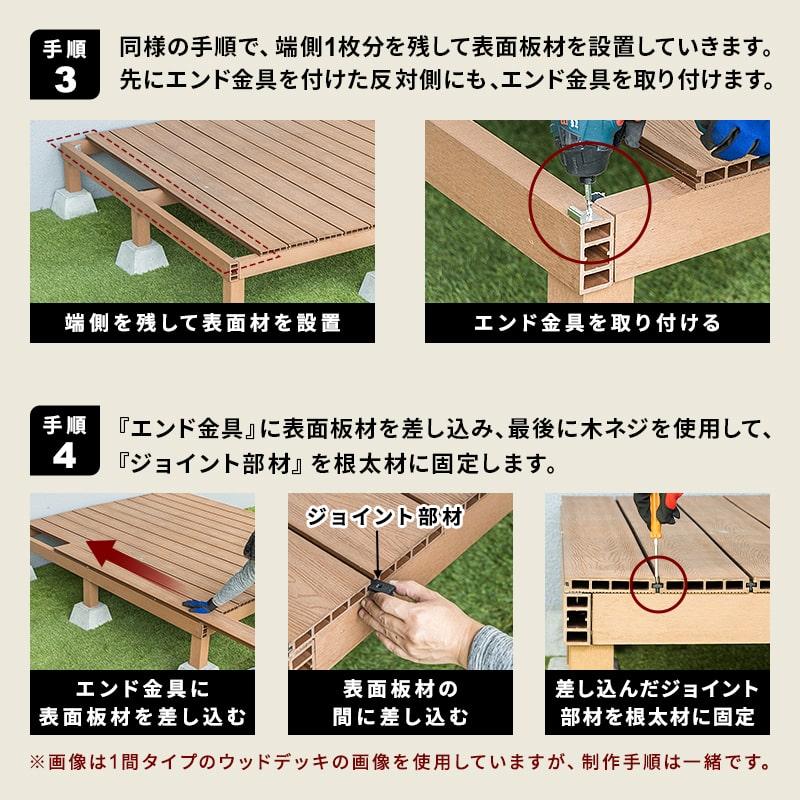 デッキ 人工木 273.1×200cm 1.5間サイズ 人工木デッキ DIY キット ウッドデッキ ガーデンデッキ ステージ 縁台 エクステリア 組み立て DIYセット 水洗いの画像
