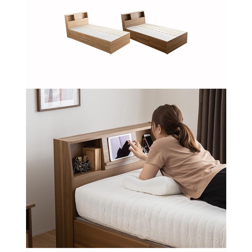 年末のプロモーション大特価！ ・シングルベッド マットレス 棚付き