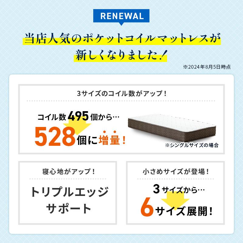 MINT マットレス ポケットコイル クイーン 高密度 20cm セミシングル 2
