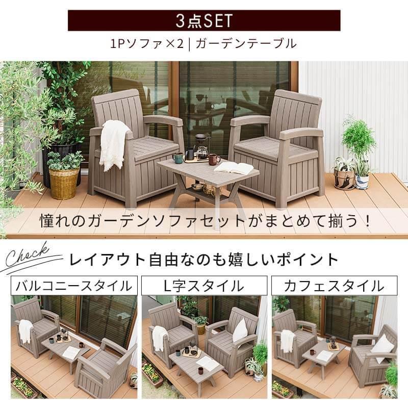 3点セット ガーデンファニチャー テーブルセット ガーデン テーブル ソファー 3点セット ガーデンファニチャー テーブルセット ガーデン