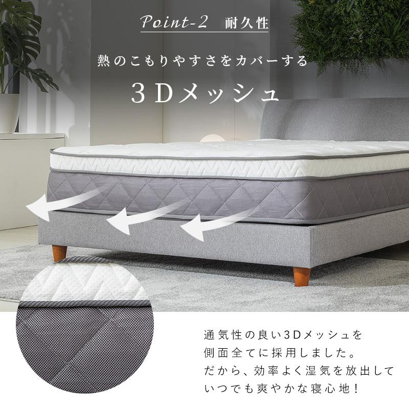 ポケットコイル マットレス ダブル プレミアム 2層構造 高密度コイル